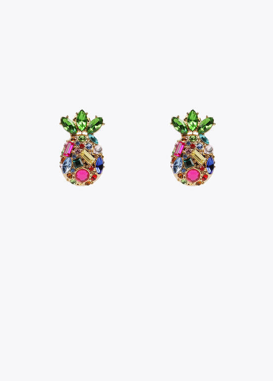 Pendientes LOLA CASADEMUNT joya piña METAL- MULTICOLOR